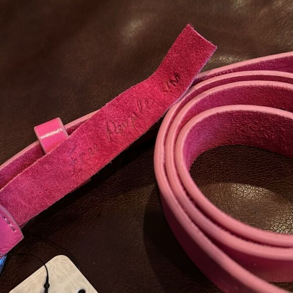 New Free People Kit Patent Leather Belt Cherry Blossom Pink Sz S/M main image 4